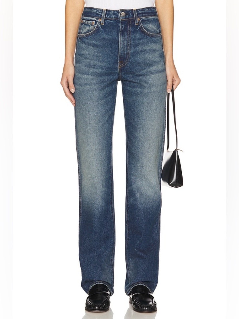 GRLFRND Sara Super High Rise Slim Straight in Dark Size 29